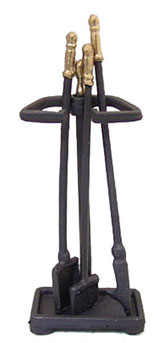 Fireplace Set, Gold Handle