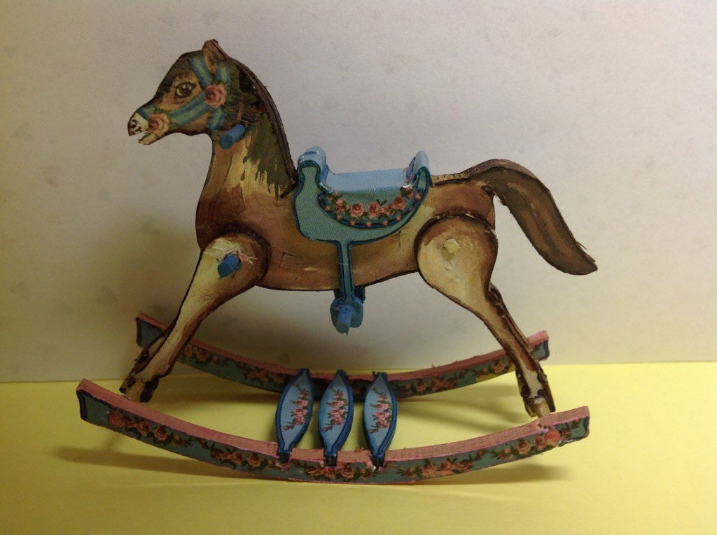 Rocking Horse Kit, Brown Horse with Blue Trim