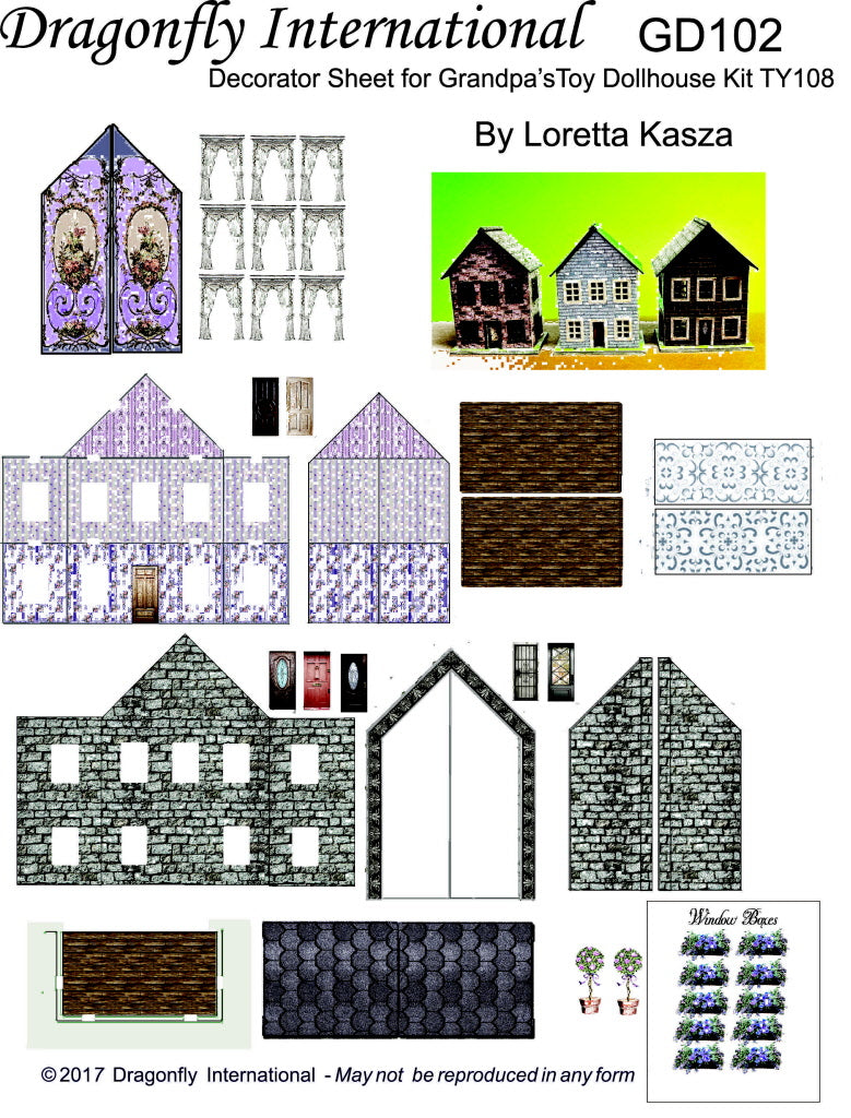 Grandpa Toy Dollhouse Kit, Gray, Lavender