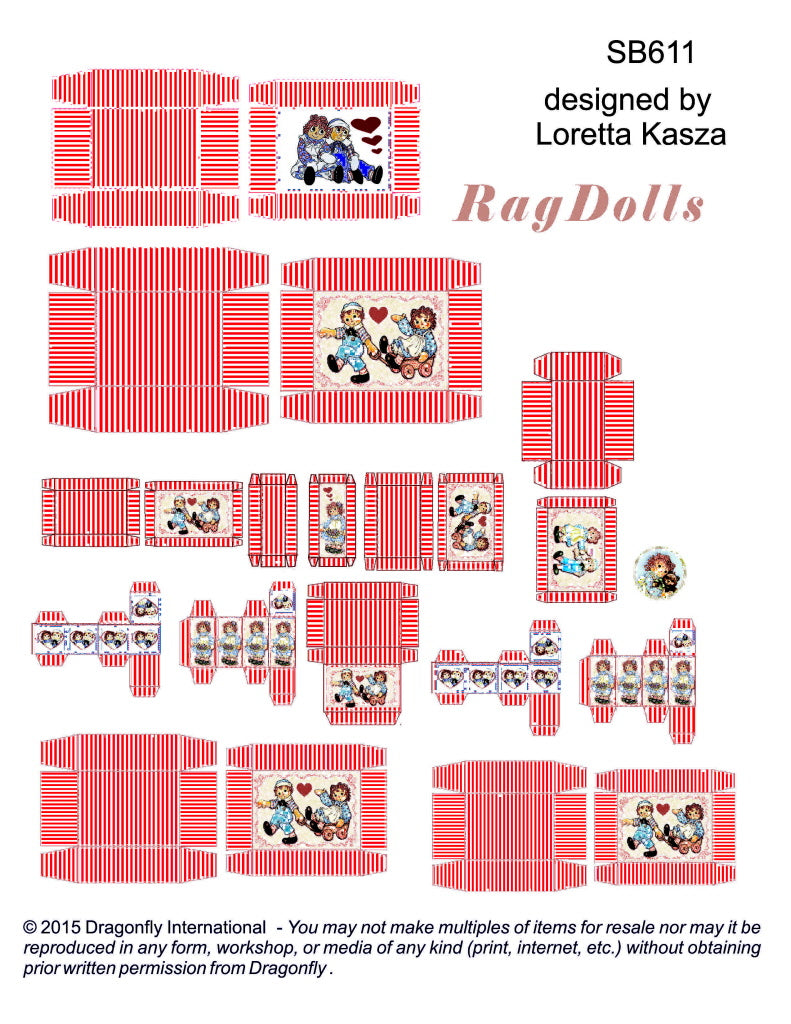 Raggedy Ann & Andy Boxes Kit, Red