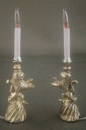 Lion Candlesticks, Pair, Silver