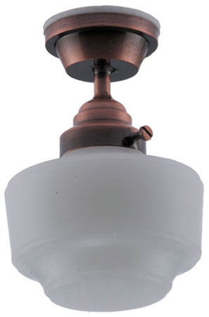 Ceiling Light, Frosted Bronze Vintage Semi-Flush