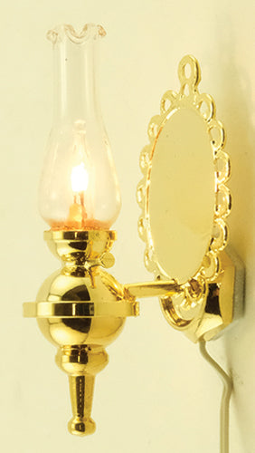 Sconce, Brass, Chimney Shade