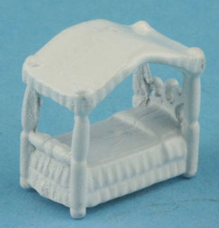 1/144" Scale Canopy Bed, White