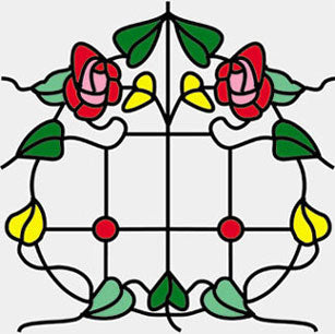 Simulated Stained Glass, Roses