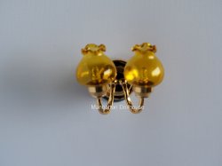 Arden 2 Arm Brass Wall Sconce, Yellow, LED