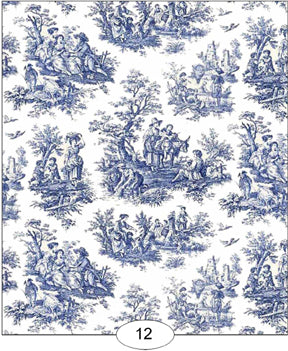 Toile de Juoy, Blue Wallpaper
