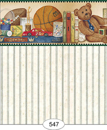 Boys Room Natural Stripe Wallpaper