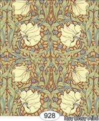 William Morris Victorian Tulips Brown Wallpaper
