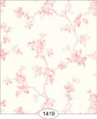 Emma Toile Pink Wallpaper