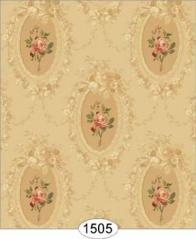 Camilla Floral Red on Beige Wallpaper