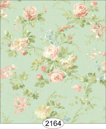 Juliets Garden Floral Seafoam Wallpaper