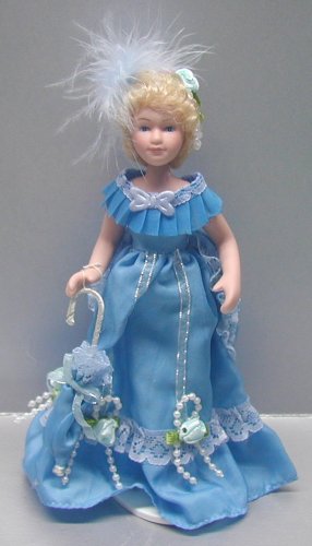 Victorian Porcelain Lady, Blue