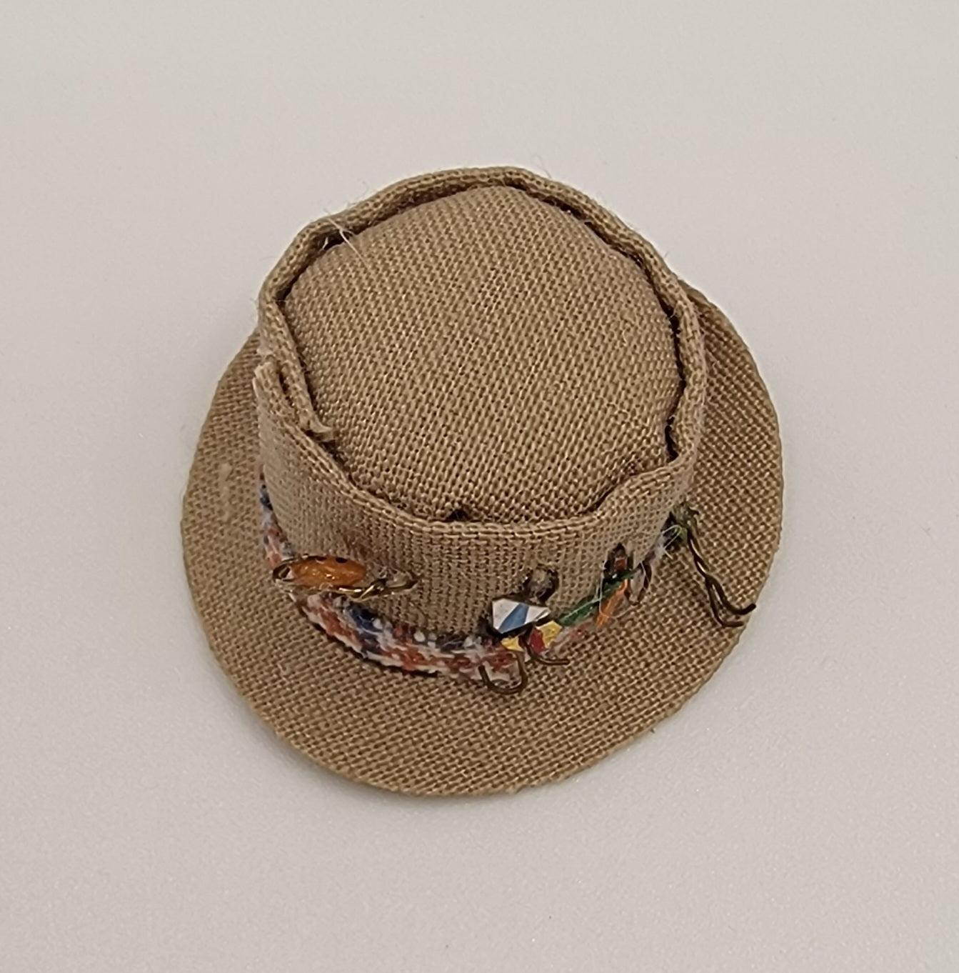 Tan Fishing Hat with Lures