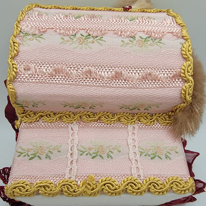 Fancy Victorian Trunk Filled, Pink & Burgundy