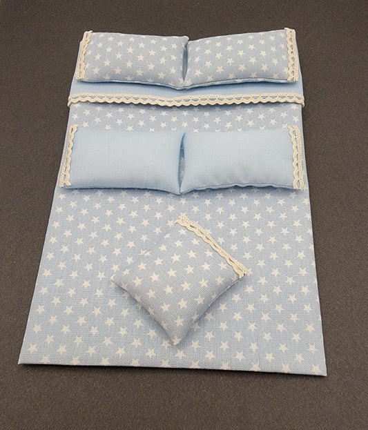 Double Bedspread & Linens Set, Blue Stars