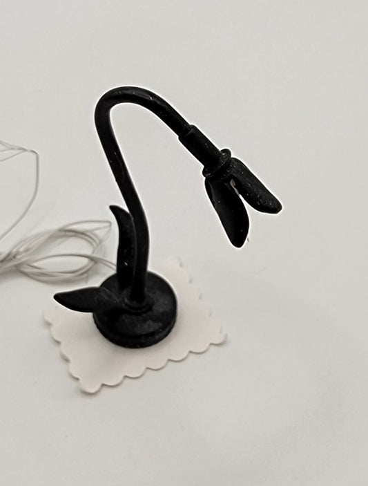 Garden Lamp, Gooseneck Flower, Flat Black