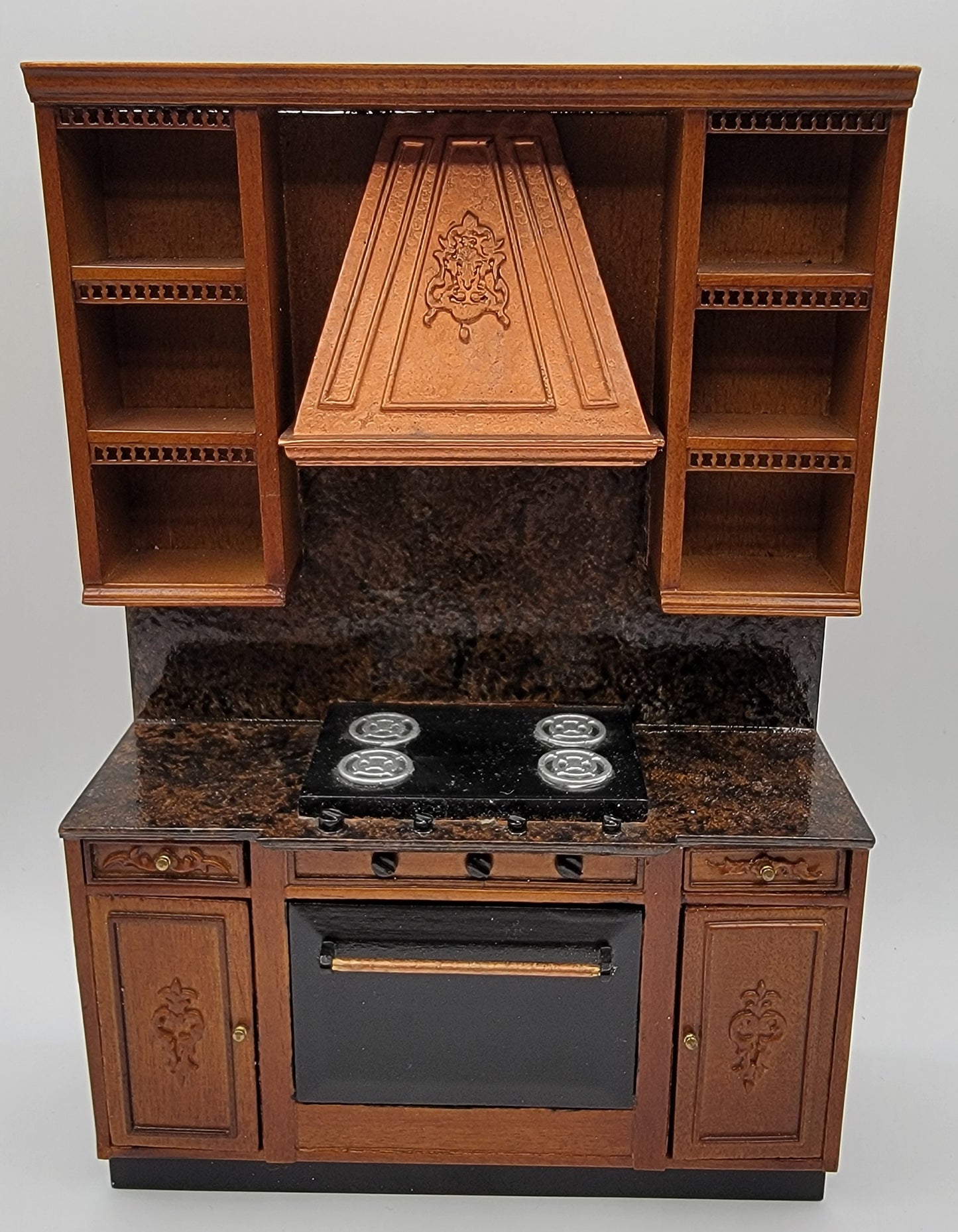 Custom Provincial Stove with LED lights, New Walnut