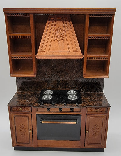 Custom Provincial Stove with LED lights, New Walnut