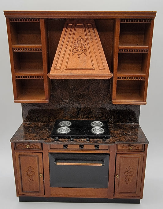 Custom Provincial Stove with LED lights, New Walnut