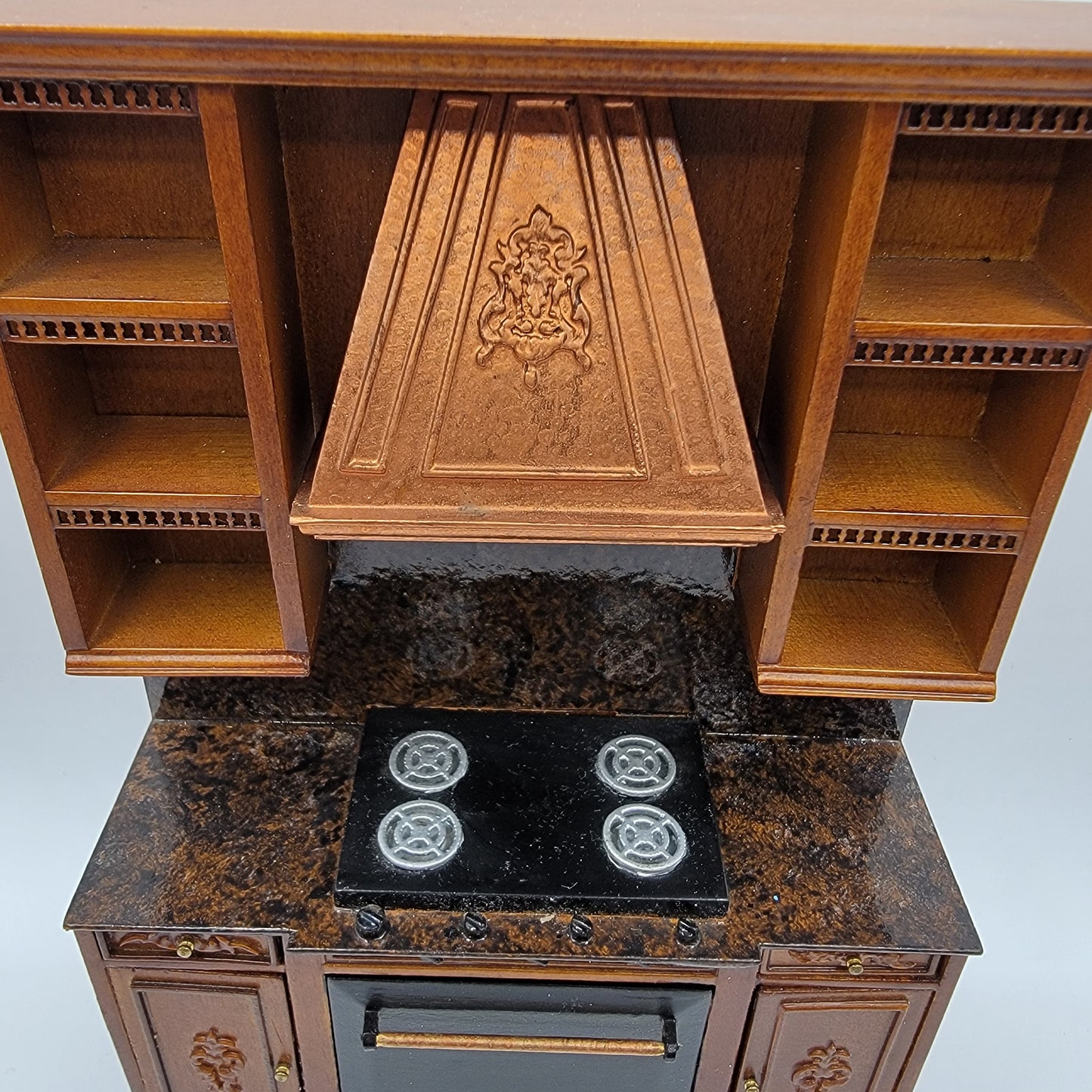 Custom Provincial Stove with LED lights, New Walnut