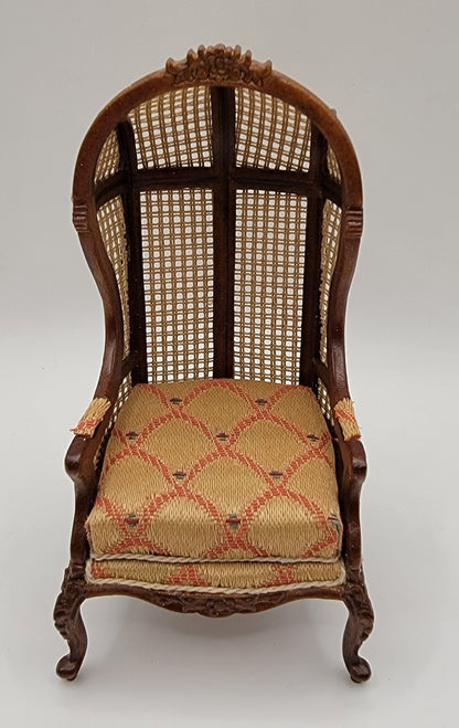 Cane Back Porter Chair, Walnut