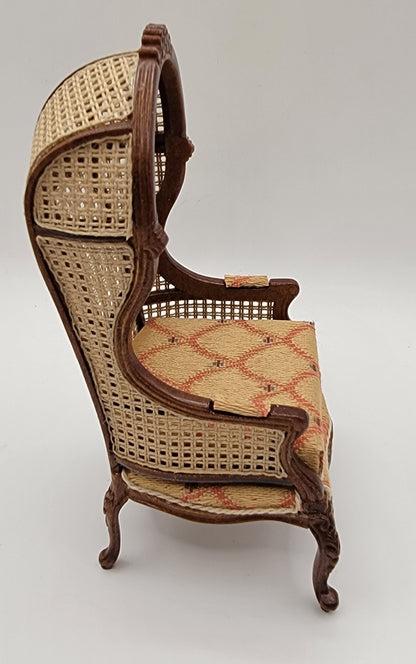 Cane Back Porter Chair, Walnut