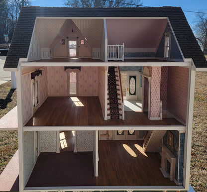 Custom Victorian Dollhouse Complete, Rose