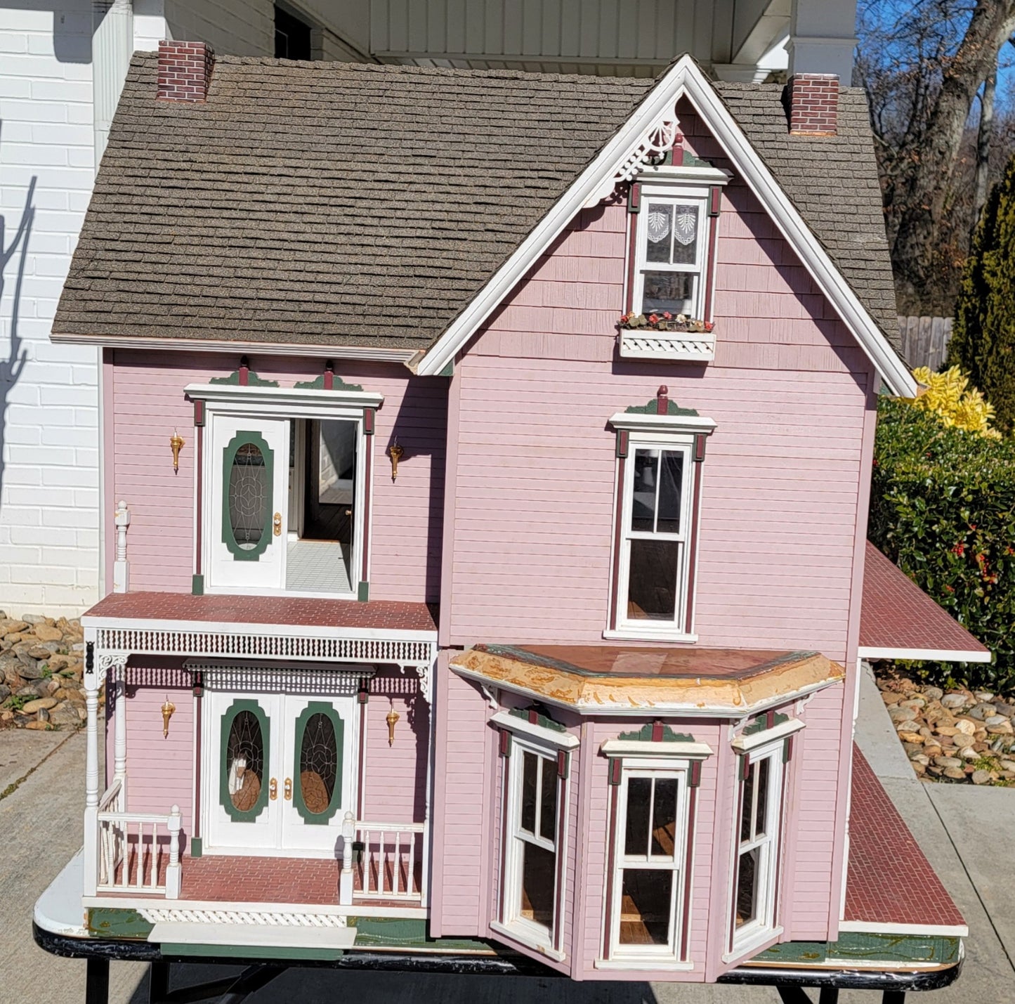 Custom Victorian Dollhouse Complete, Rose