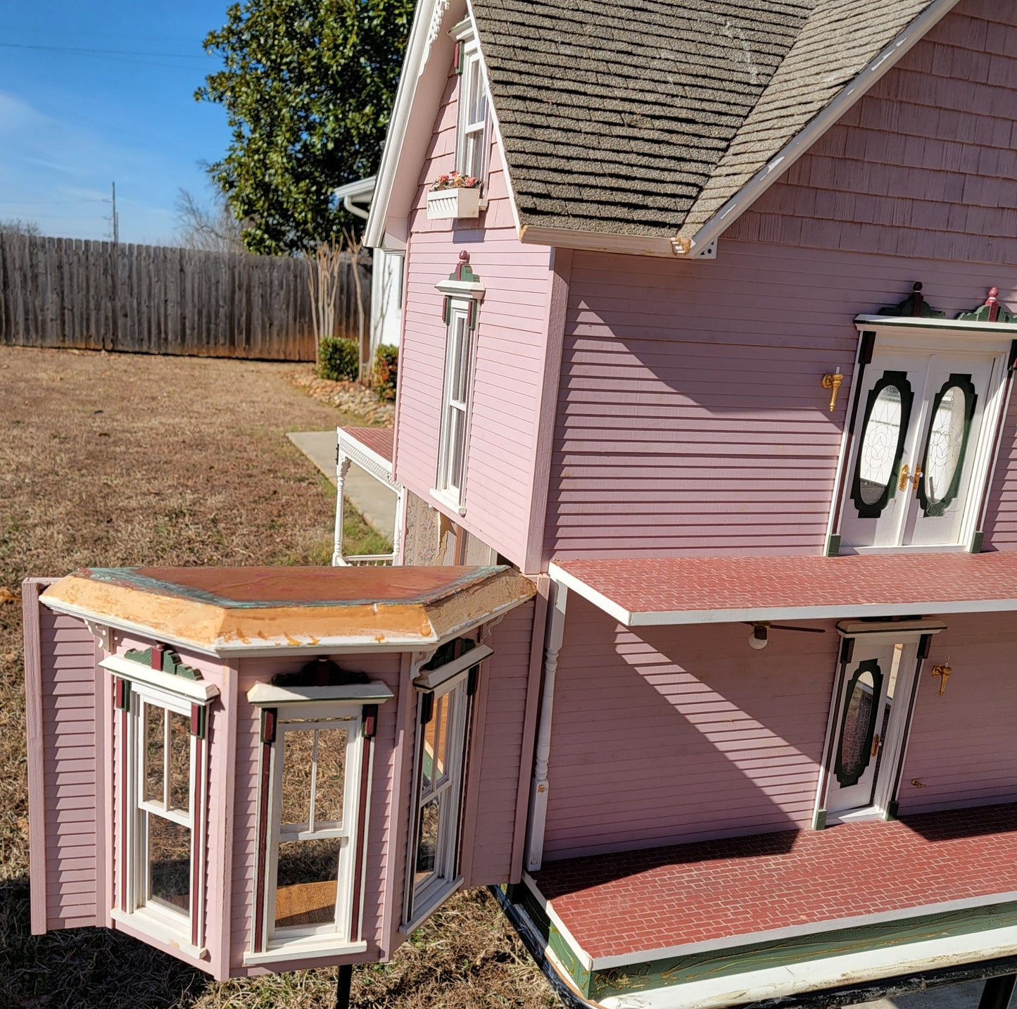 Custom Victorian Dollhouse Complete, Rose