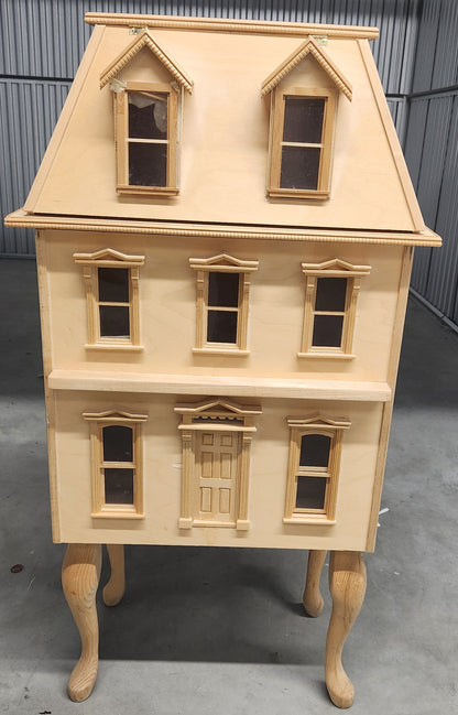 Assembled Townhouse Dollhouse on Queen Anne Legs