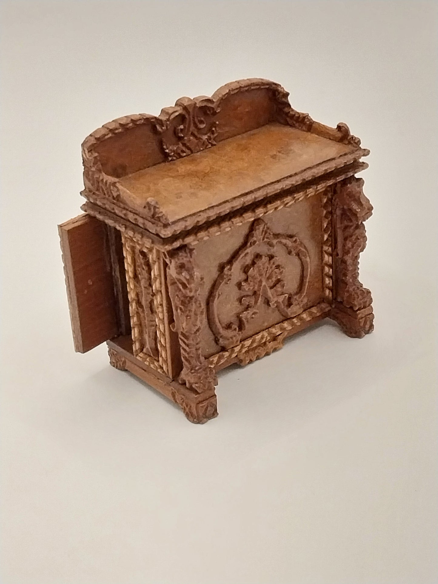 1/2" Scale Cherry Buffet, Hand Carved