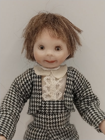 Victorian Boy, Black Gingham