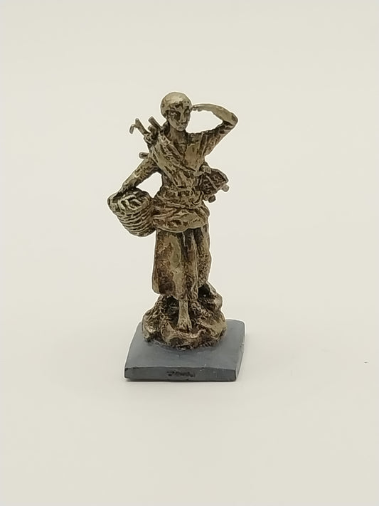 Bronze Lady Statue with Basket