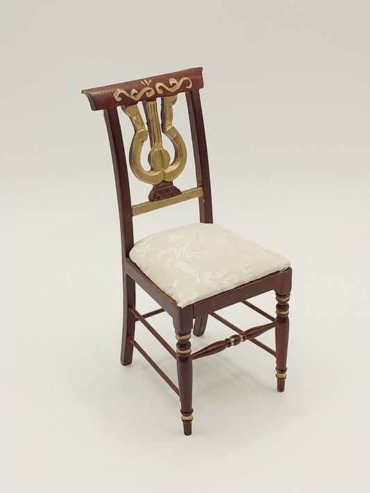 Lyre Side Chair, Mahogany & Gold