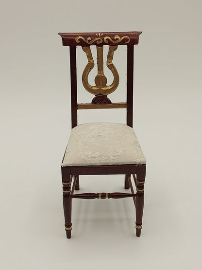 Lyre Side Chair, Mahogany & Gold