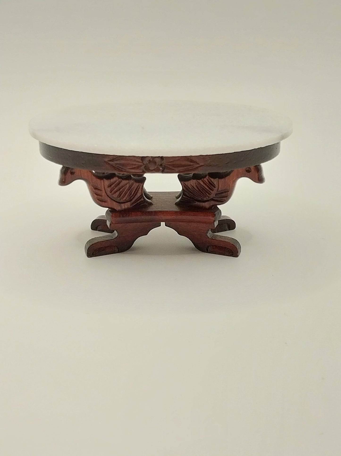 Living Room Set, 6pc, Blue Floral, Mahogany