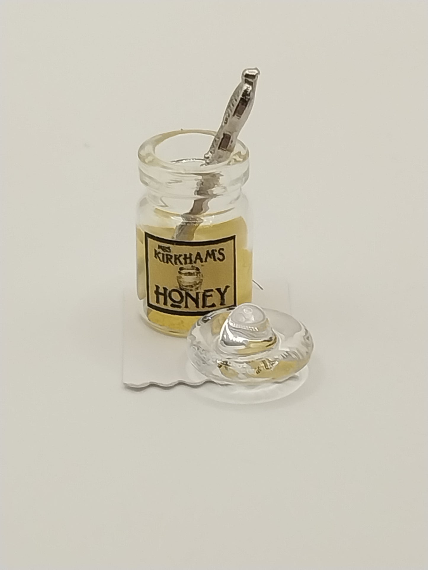 Honey Jar With Honey & Spoon