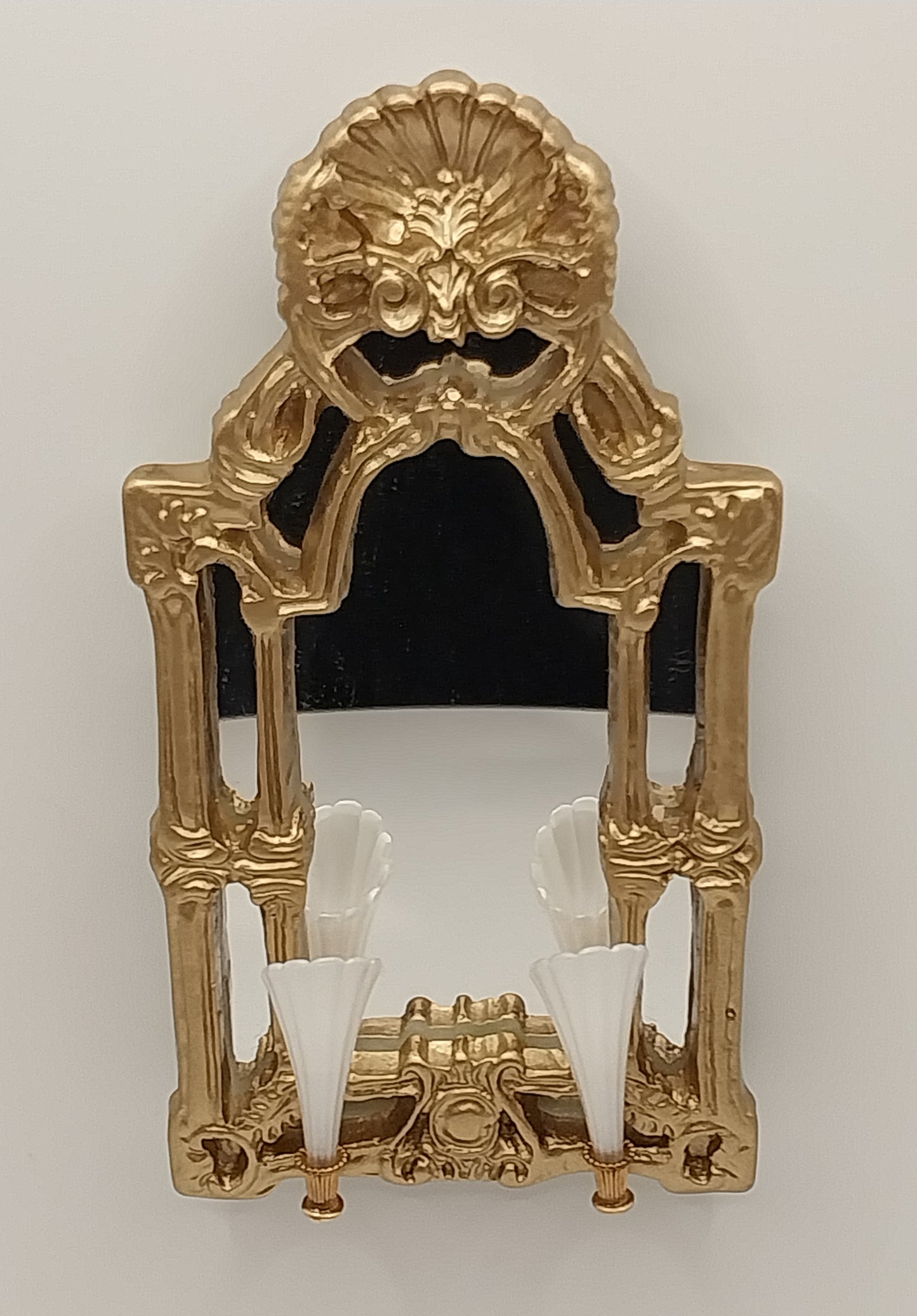 Gold Fancy Mirror With Sconces