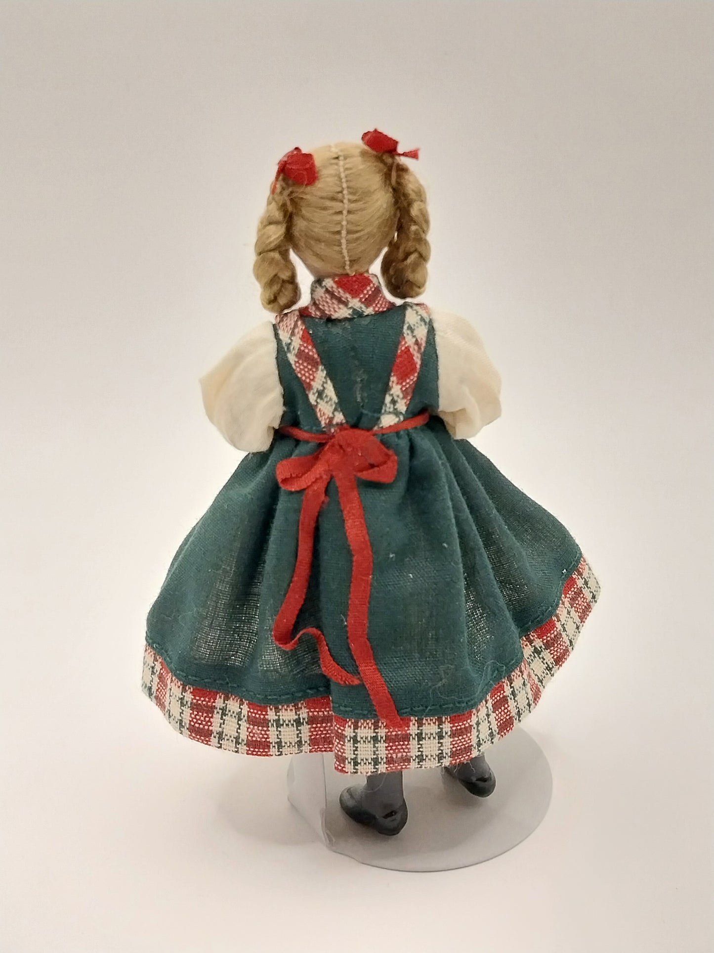 Mother & Daughter Porcelain Doll, Green Plaid