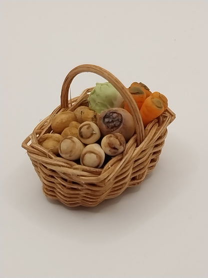 Basket of Handmade Fresh Vegetables