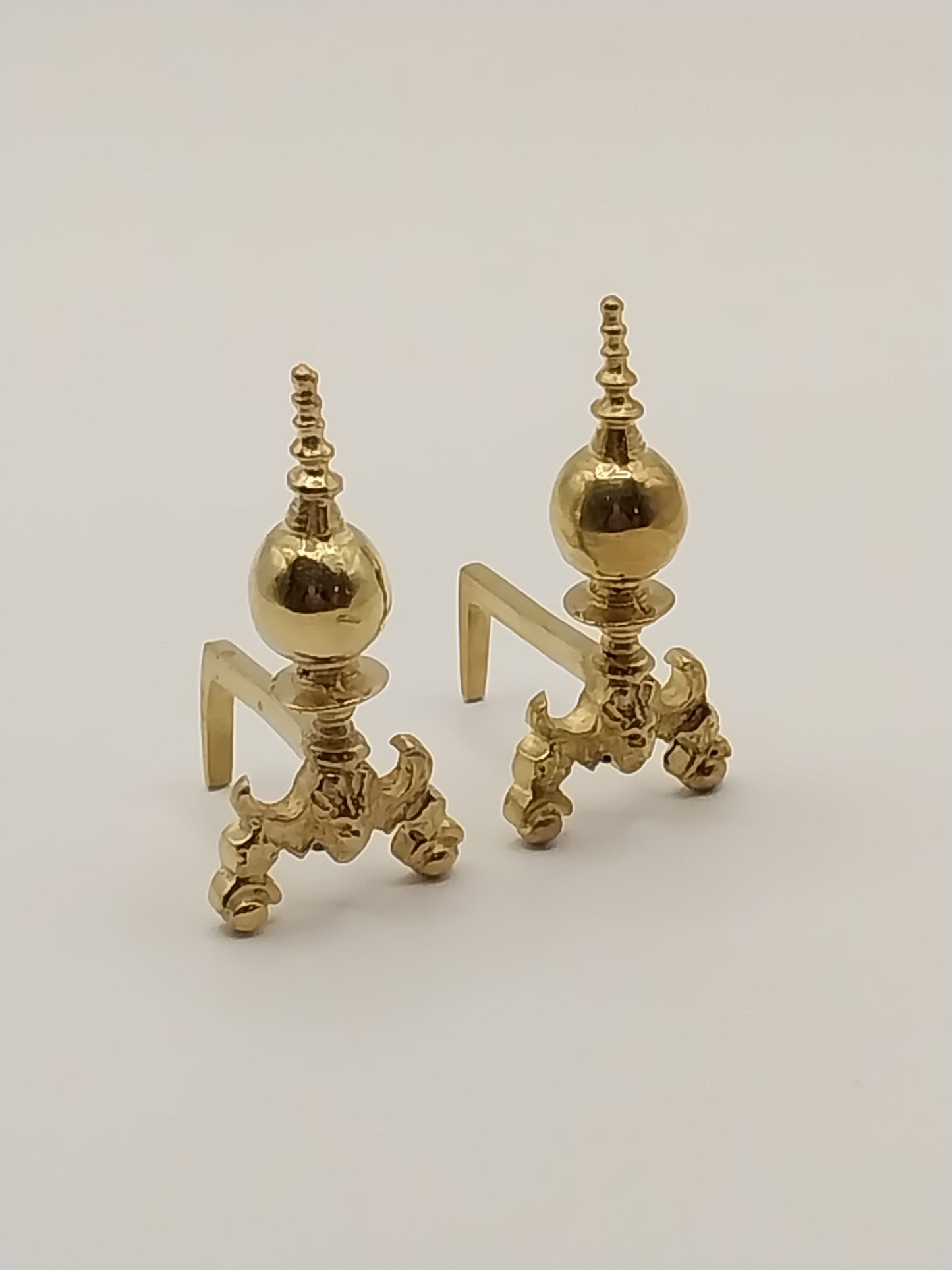 CBB1124, Georgian Andirons, Brass, Pair