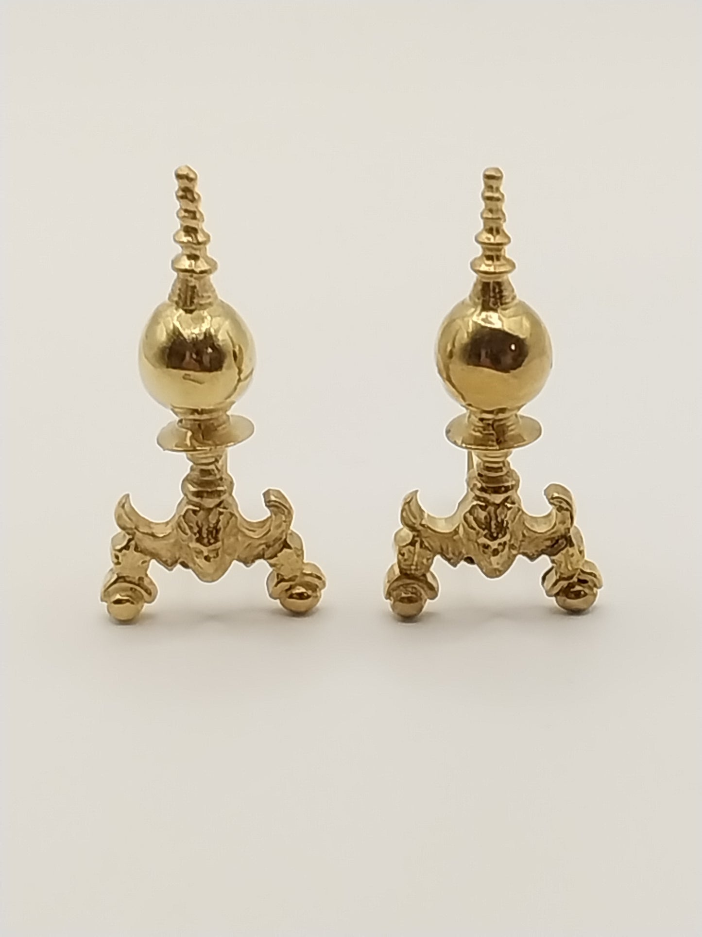 CBB1124, Georgian Andirons, Brass, Pair