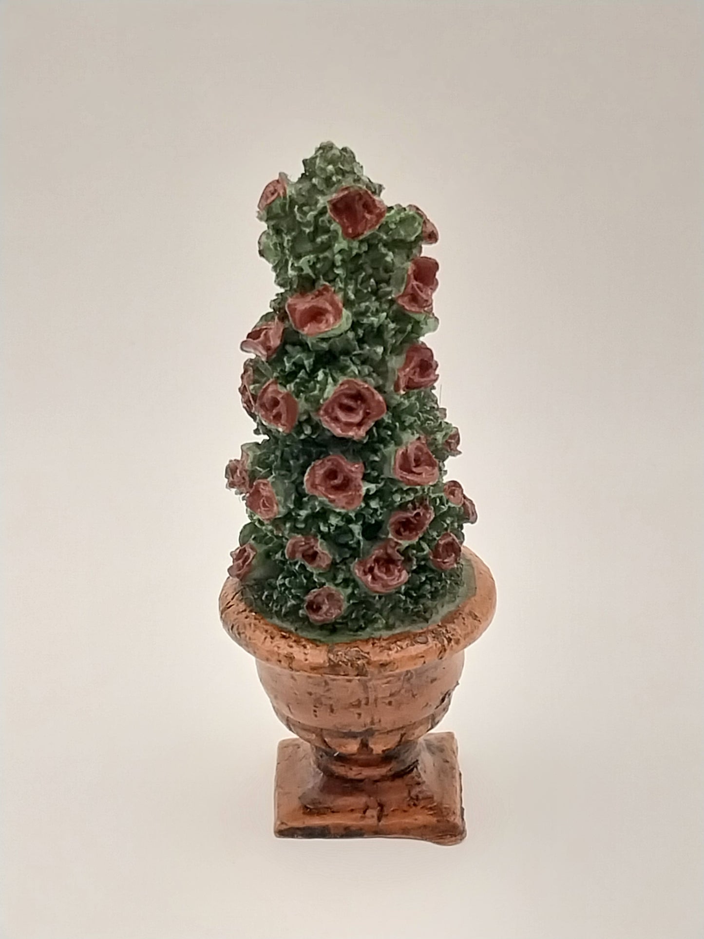 Topiary Tree With Red Roses, Resin