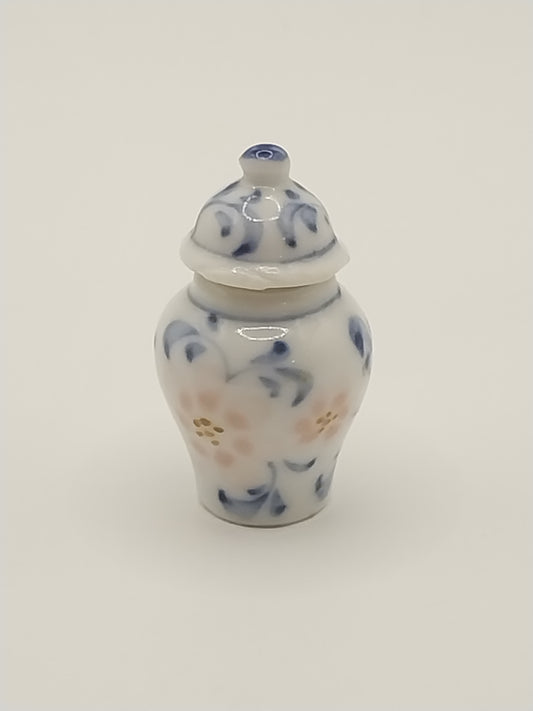 Ginger Jar With Lid, White Floral