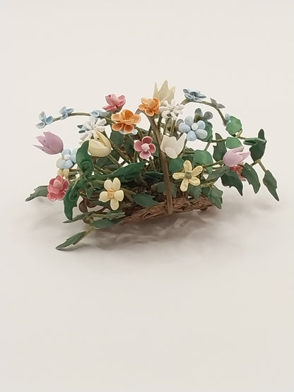 Floral Arrangement In Metal Basket