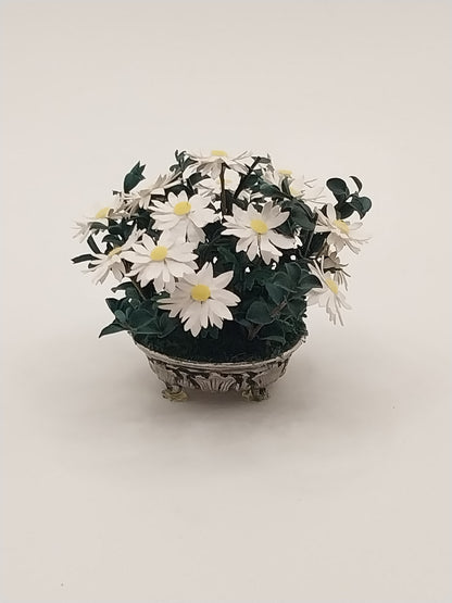 White Daisies In Pot, Artisan Made