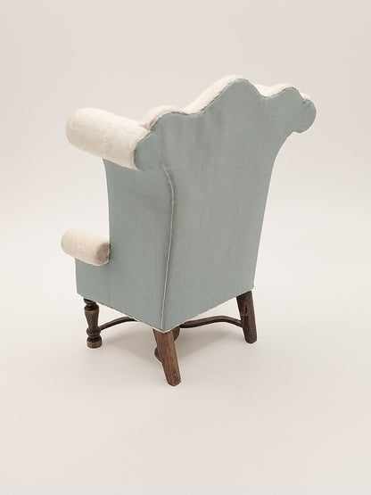 English Georgian Wingback Chair, Upholstered