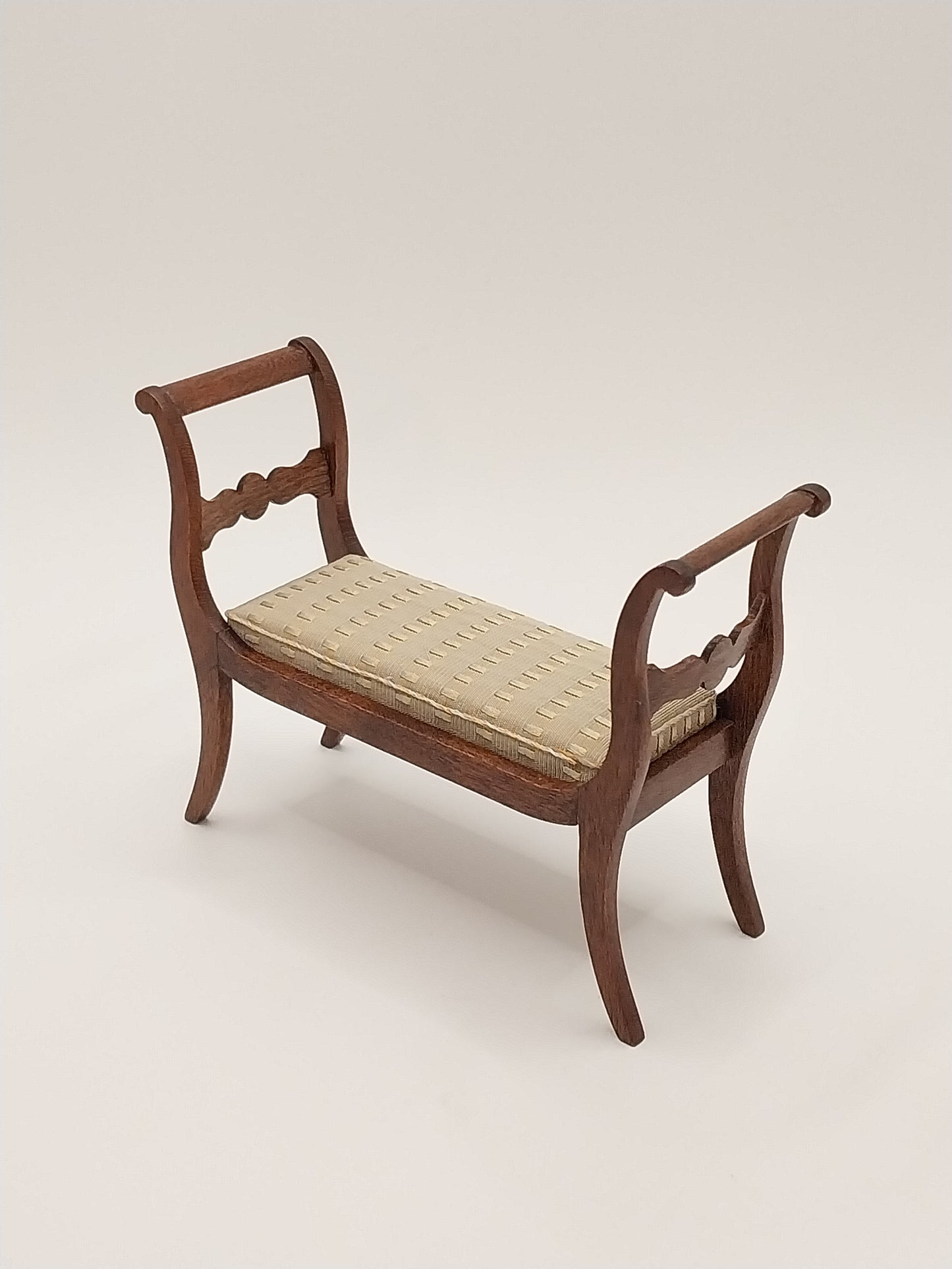 Georgian Bench, Upolstered, Cherry