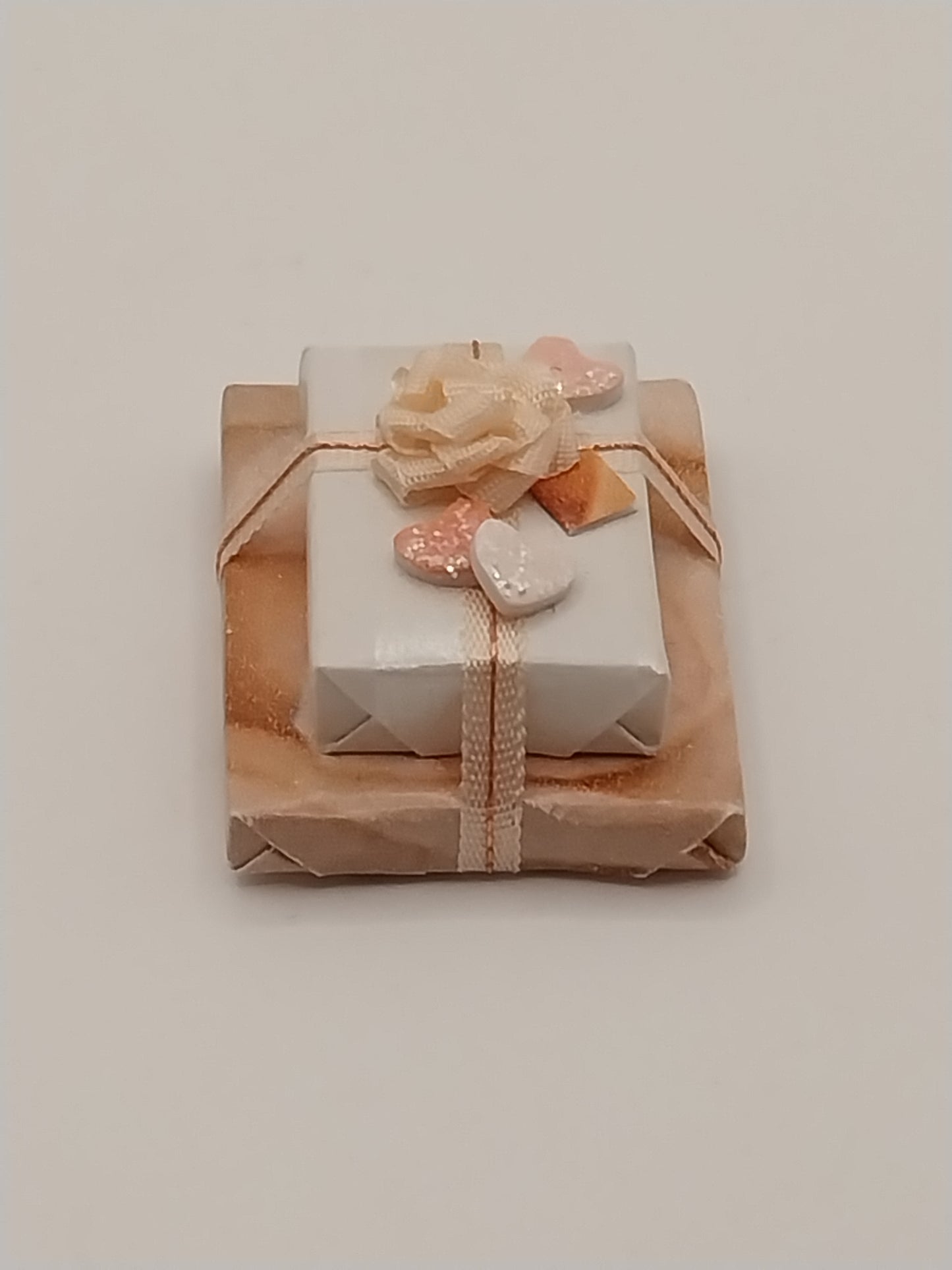 Double Present With Silk Rose, Handmade
